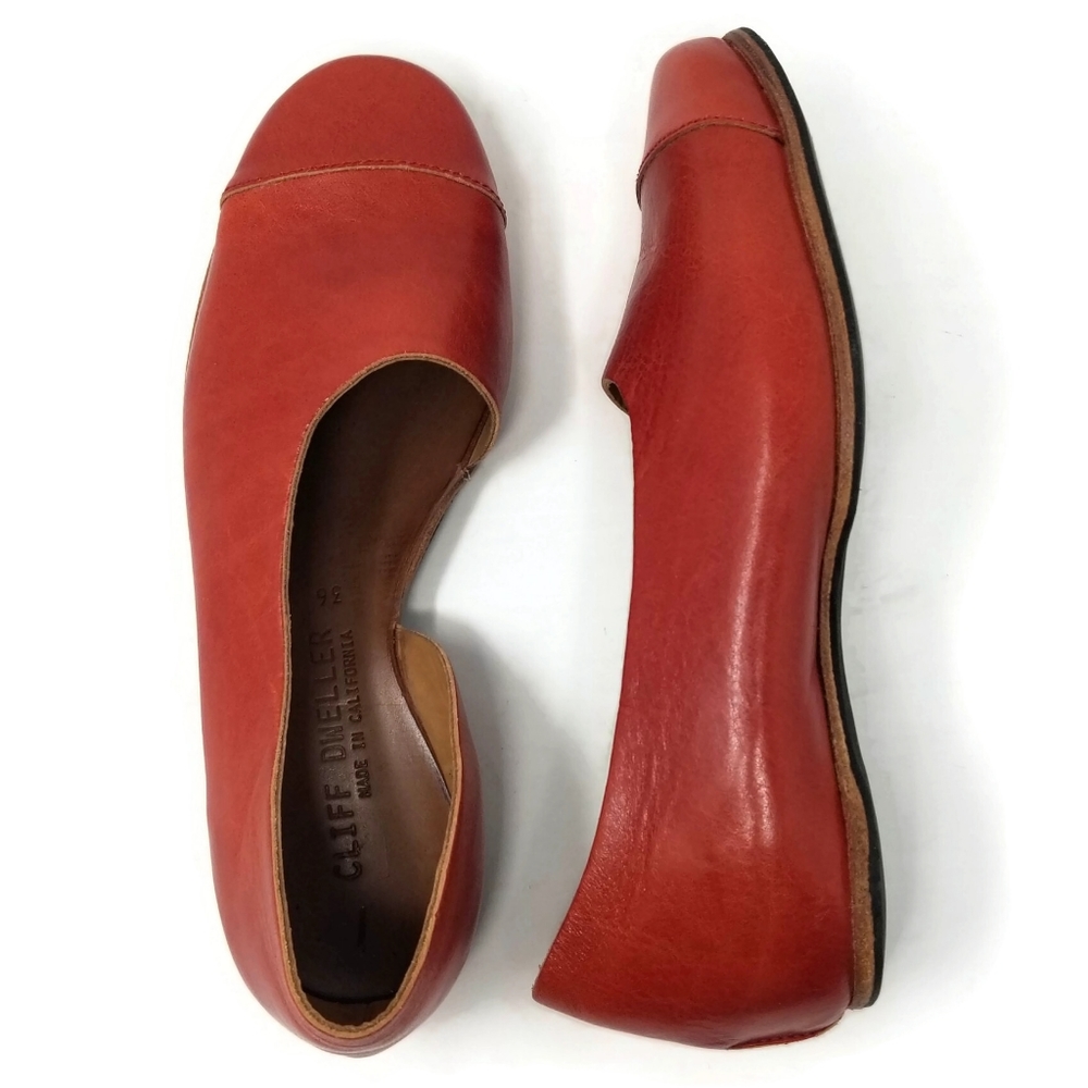 Cydwoq Cliff Dweller Norma d'Orsay Flat in Wine Red Size US 6 EU 36